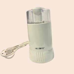 Mr. Coffee Electric Blade Coffee Bean Grinder, White, 1 Speed